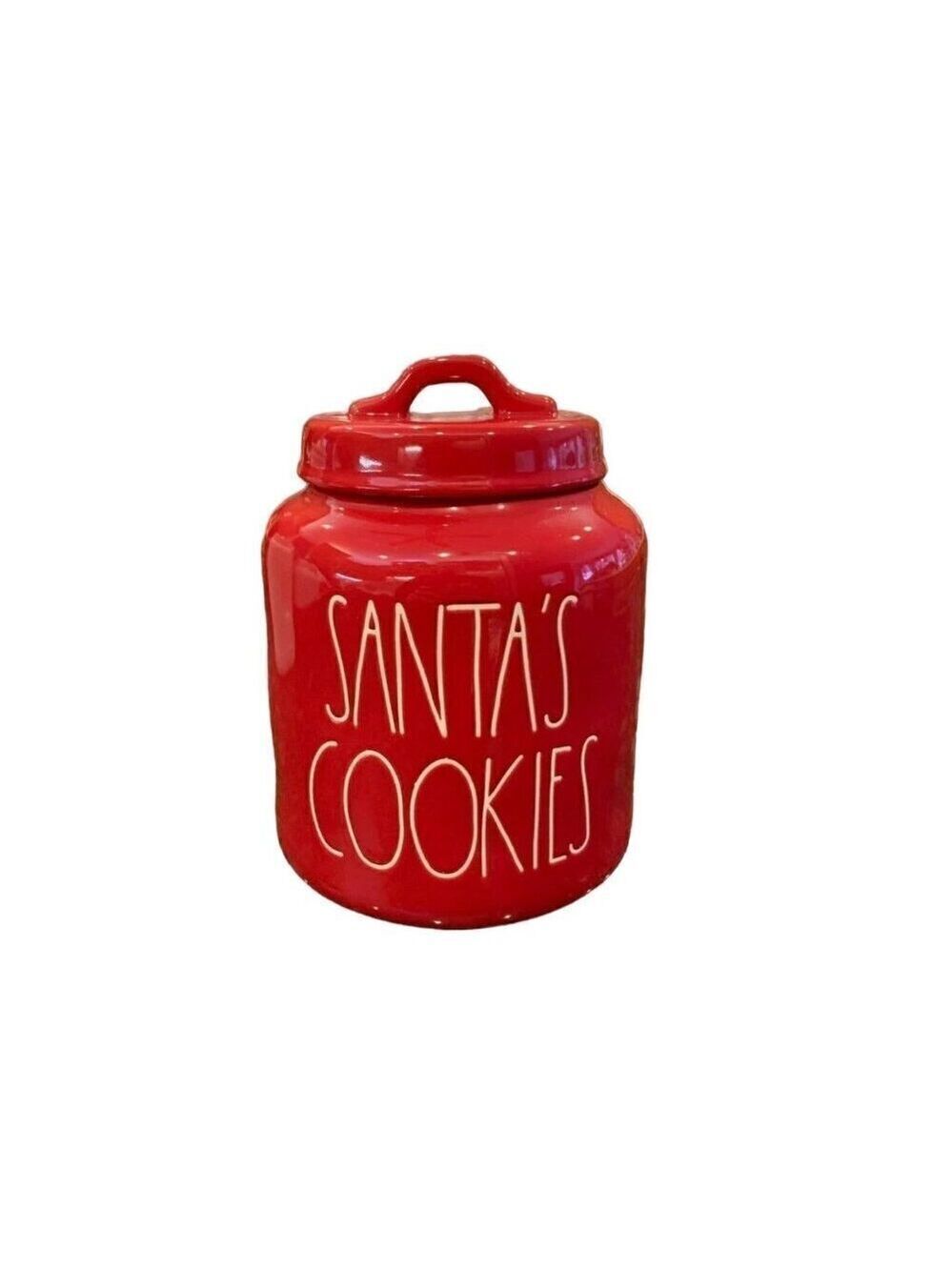 Rae Dunn Santas Cookies Canister Christmas Ceramic Red Chubby Magenta Holiday